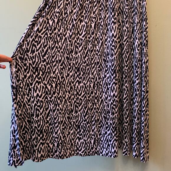 Banana Republic Dress Women S Jersey Stretch Halter Maxi Print Black White - Picture 5 of 12